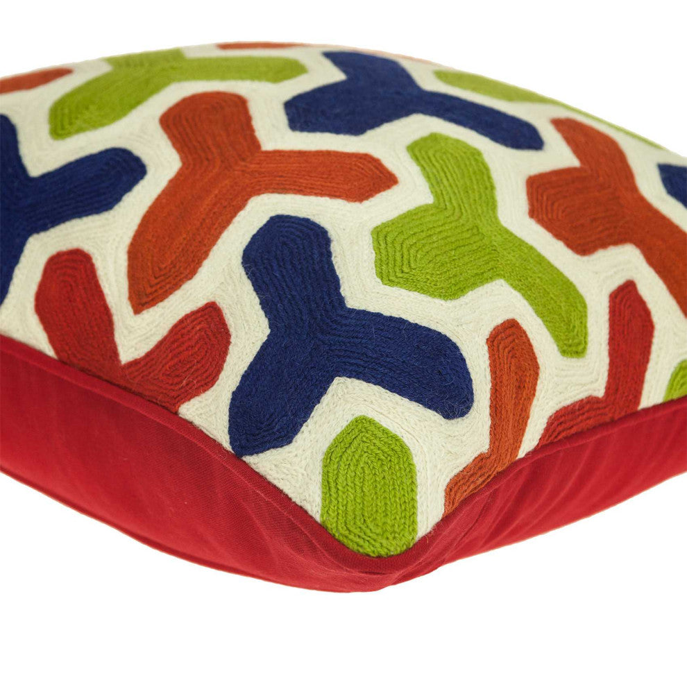 HomeRoots 20" x 0.5" x 20" Handmade Transitional Multicolored Pillow Cover