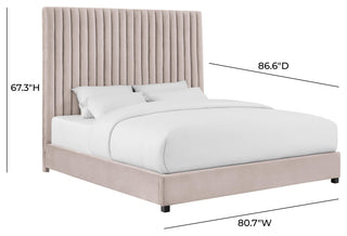 TOV Furniture Arabelle Blush Velvet Bed in King