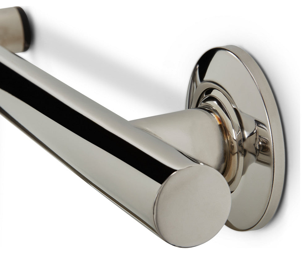 38" Zuma Angled Assist Shower Grab Bar, Polished Stainless, Left-Handed