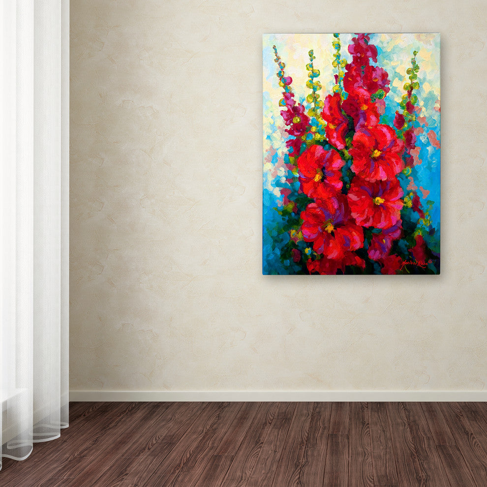 Marion Rose 'Hollyhocks' Canvas Art, 24 x 18