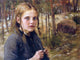 Albert Edelfelt A Girl Knitting Socks, 21"x28" Wall Decal Print