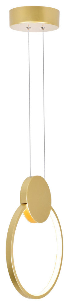 Pulley 12 in LED Satin Gold Mini Pendant