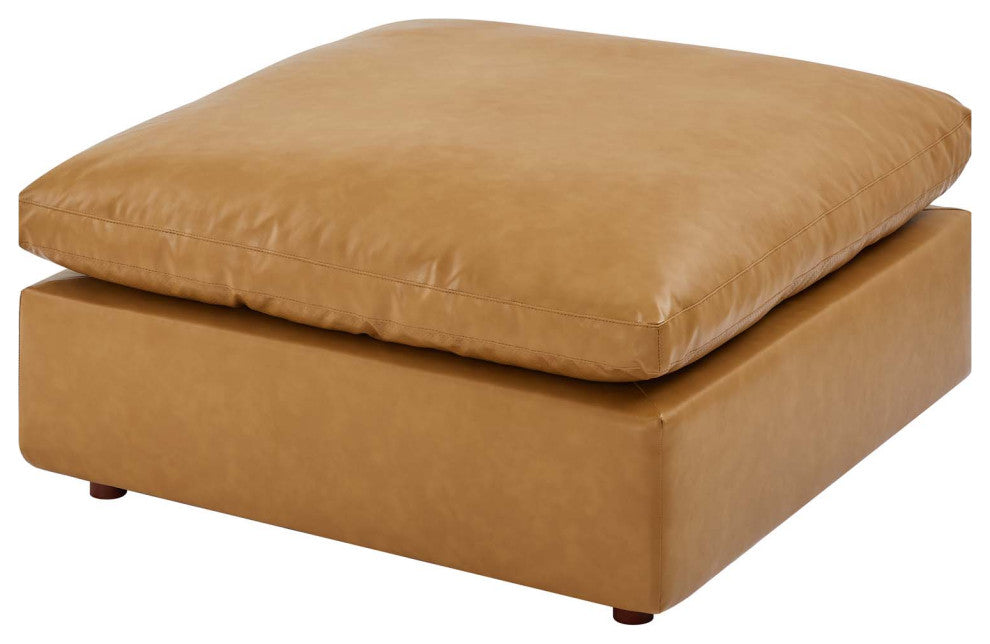 Sectional Sofa Set, Faux Vegan Leather, Tan, Modern, Living Lounge Hospitality