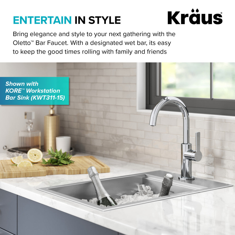 Oletto 1-Hole Kitchen Bar Faucet Matte Black