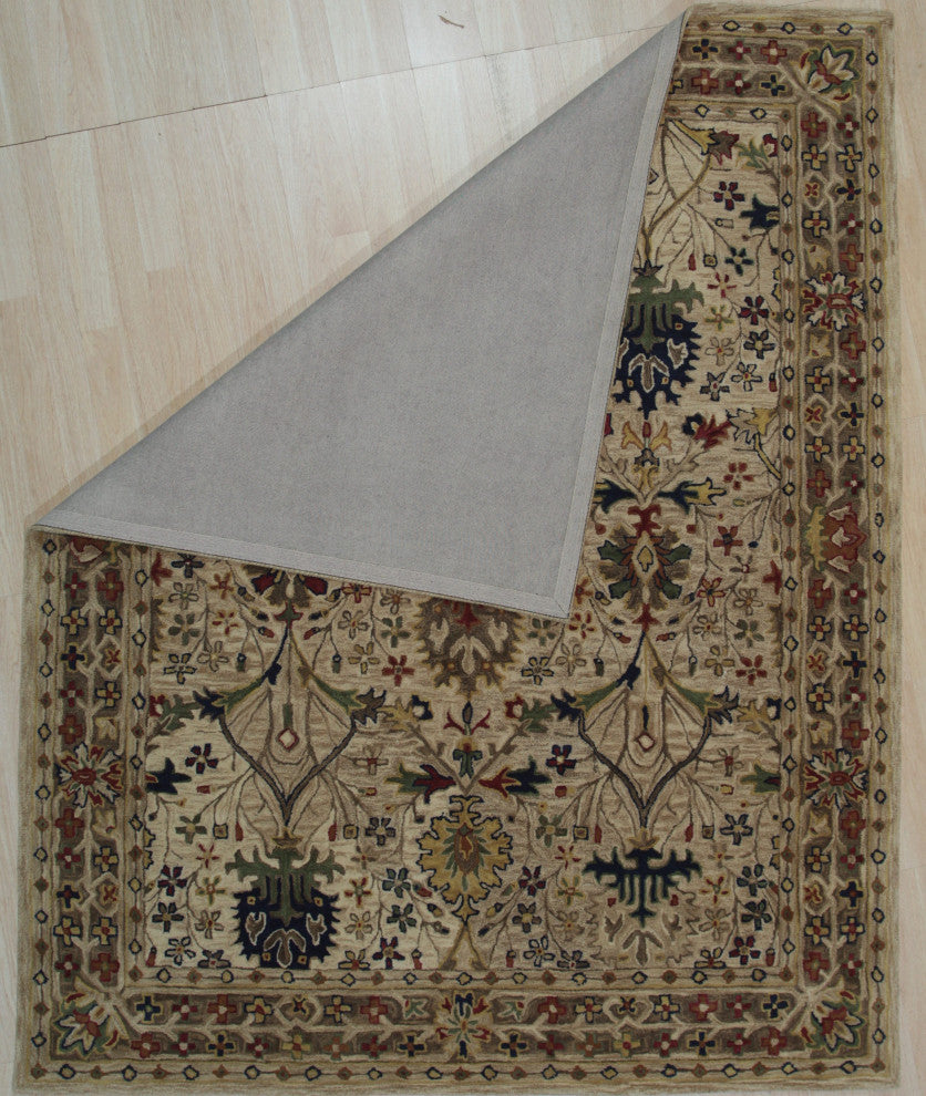 EORC Ivory Hand-Tufted Wool Morris Rug 7'9x9'9