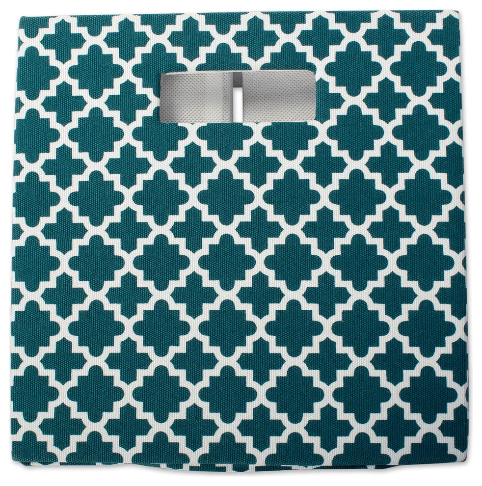 DII Polyester Cube Lattice Teal Square 11x11x11"