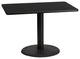 30'' x 42'' Rectangular Black Laminate Table Top with 24'' Round Base