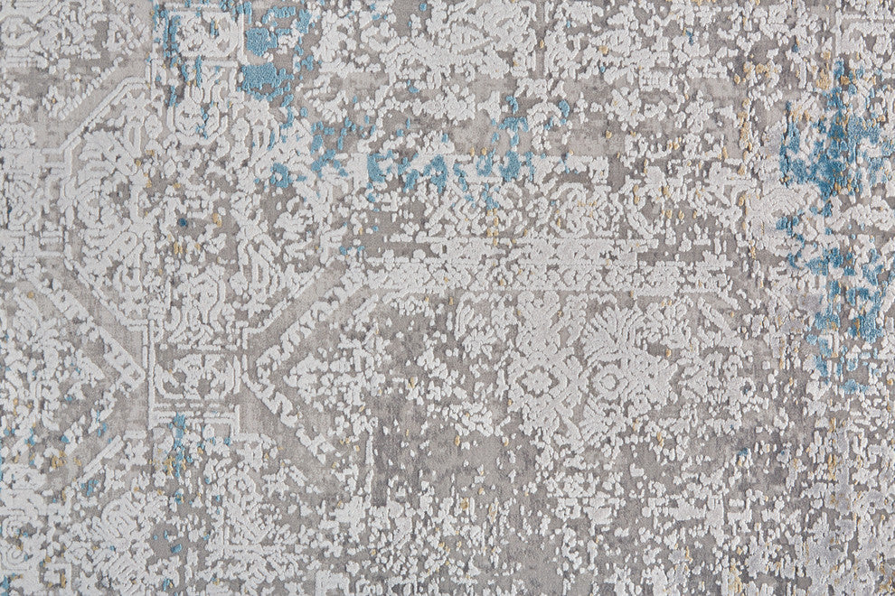 Weave & Wander Lindstra Ivory/Blue 4'10"x7'10" Rug