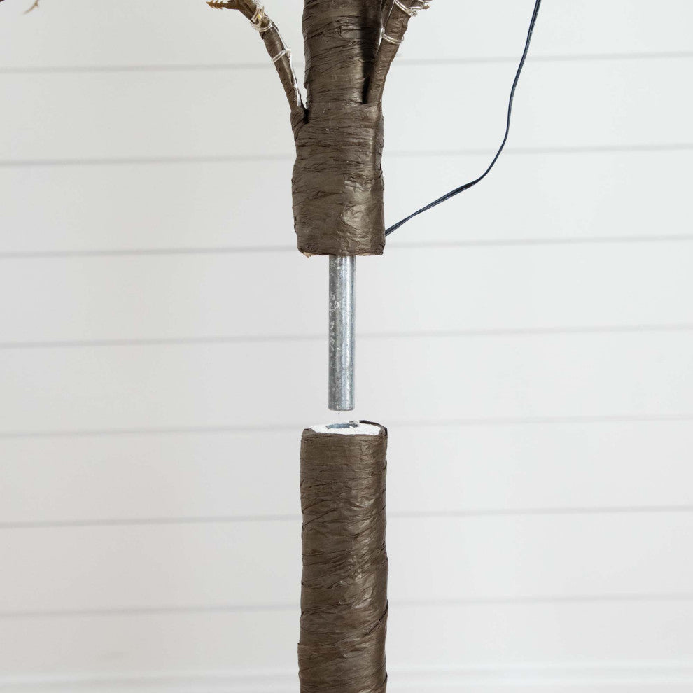 Pre-Lit Artificial Twig Tree With Warm White LED Lights, 6'