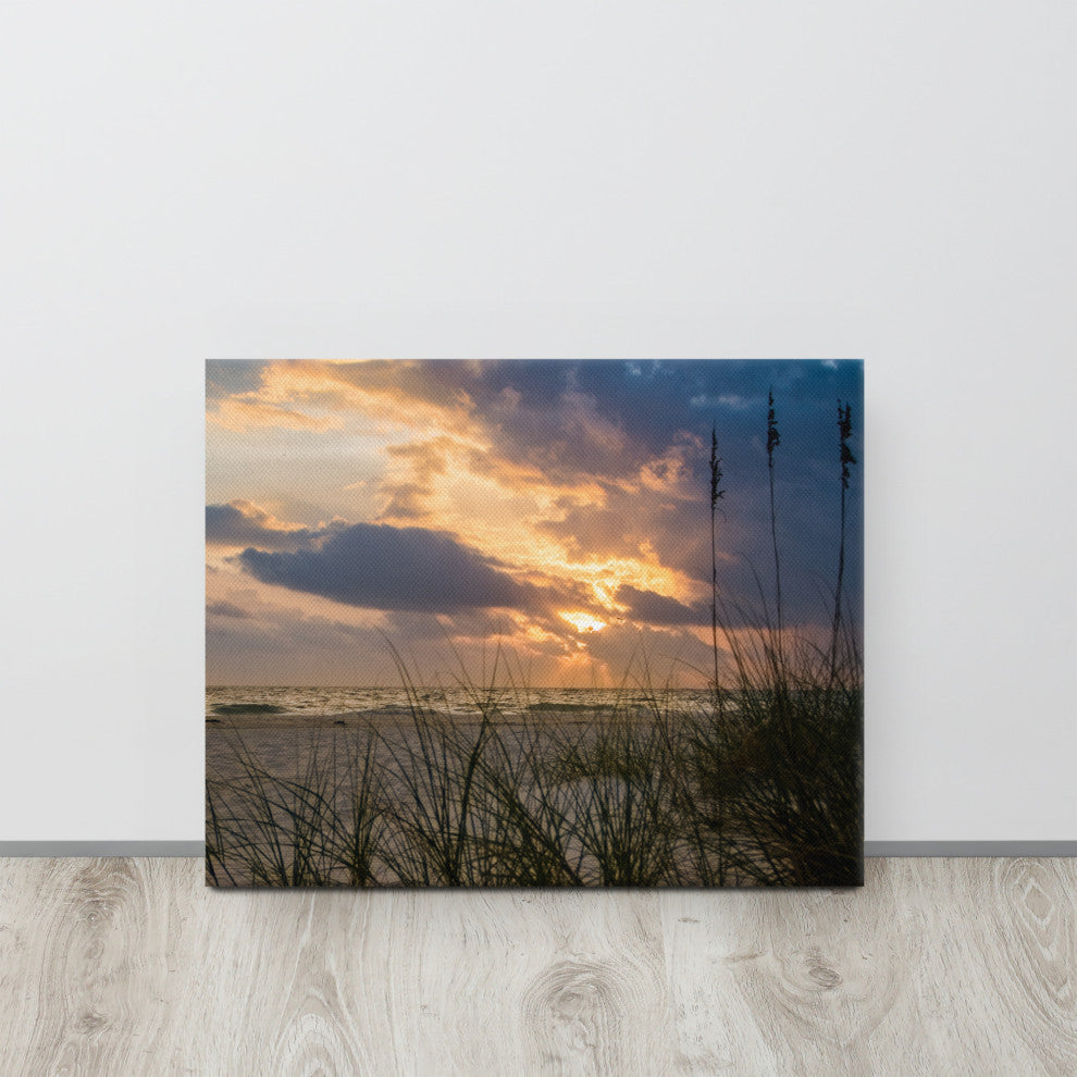 Coastal Wall Artwork: Anna Maria Island Beach Sunset 2 Canvas Print, 16" X 20"