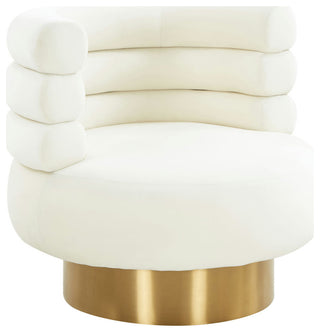 TOV Furniture Naomi Cream Velvet Swivel Chair