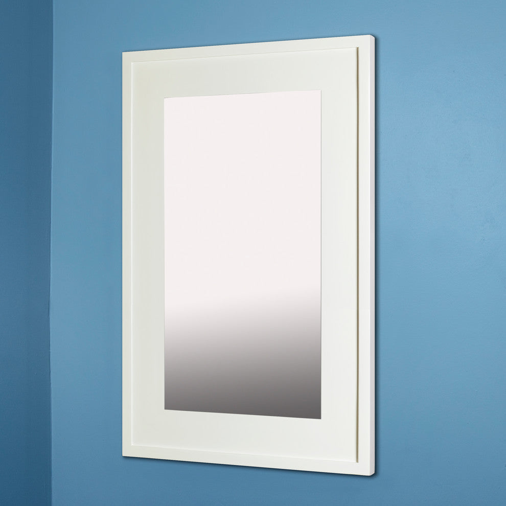 14x24 Fox Hollow Furnishings Mirrored Medicine Cabinet, White