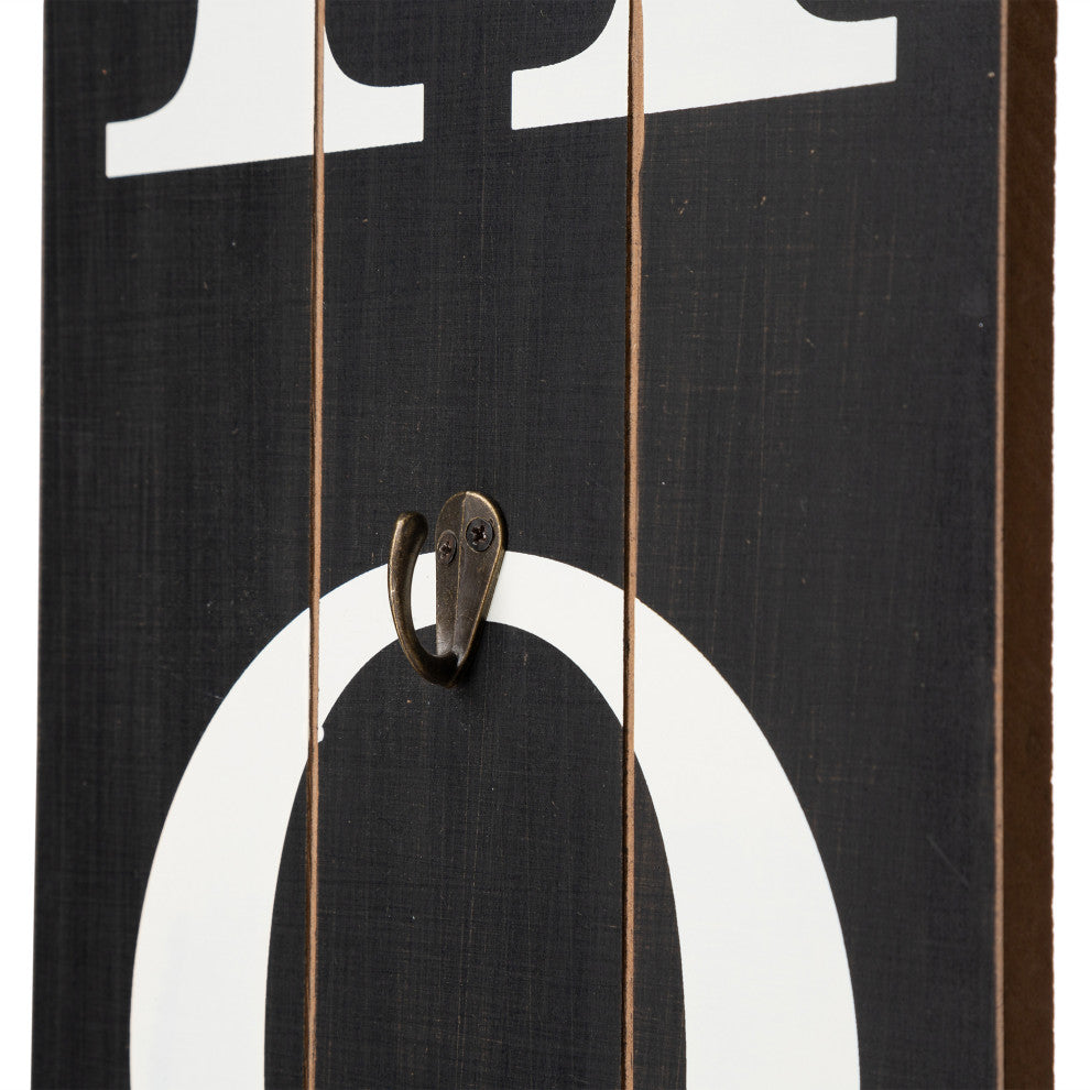 42"H Spring Wooden "HOME" Black Porch Sign With Wreath