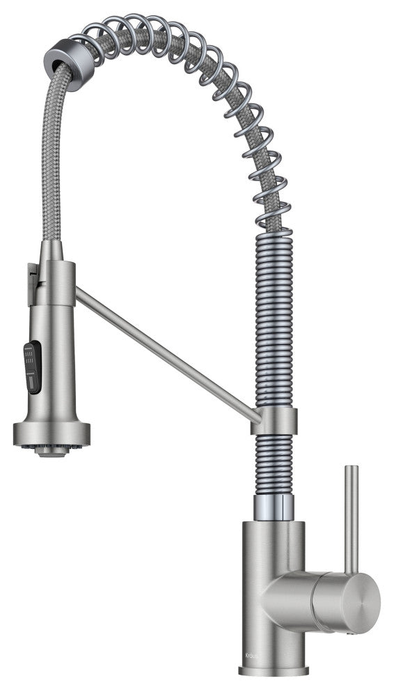 Bolden Commercial Style 2-Function Pull-Down 1-Handle 1-Hole Kitchen Faucet, Stainless Steel/ Chrome