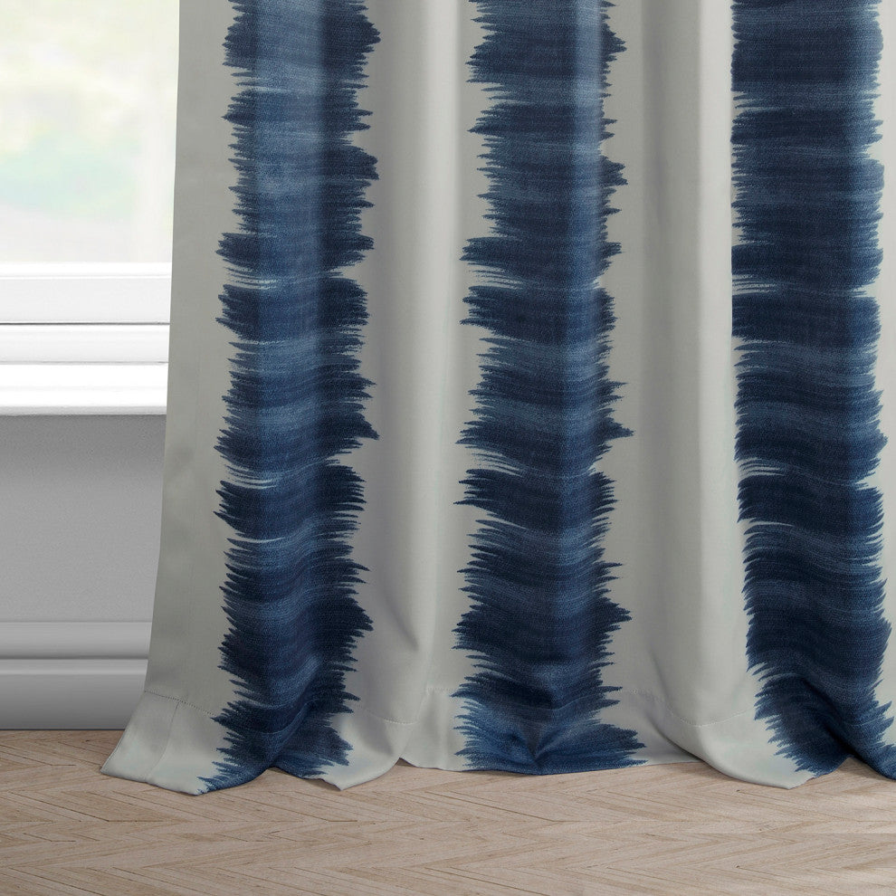 Flambe Blue Blackout Room Darkening Curtain, Set of 2, 50"x120"