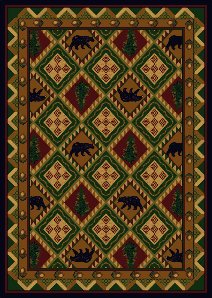 Quilted Forest, Green, 8'x11'