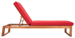 Safavieh Solano Sunlounger, Natural Wood/Red