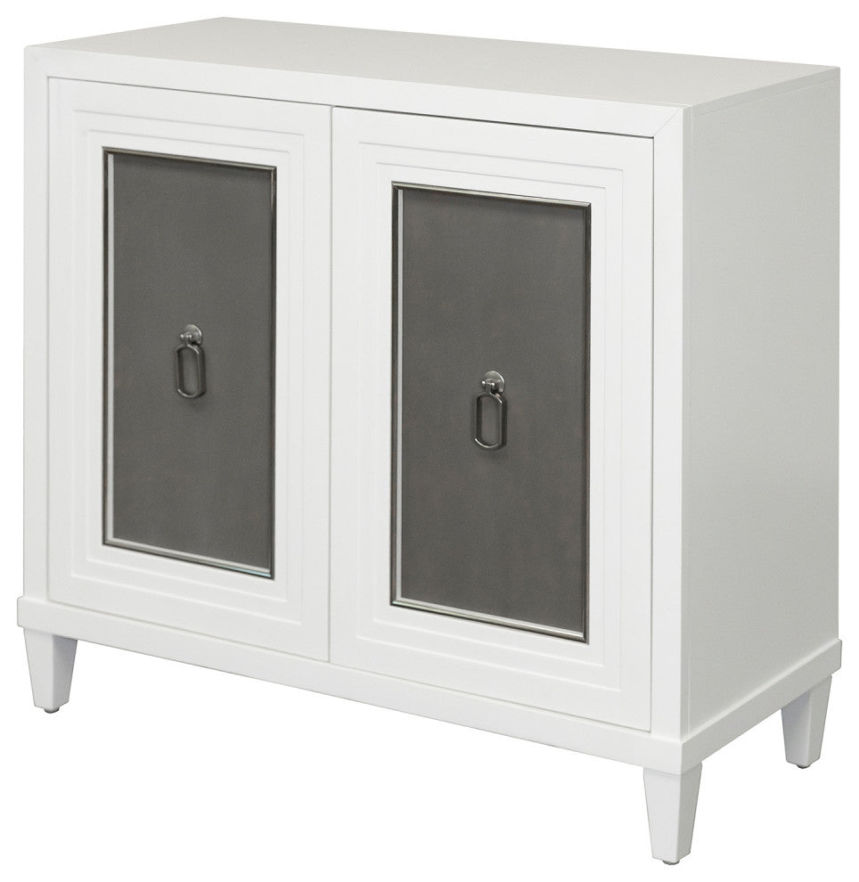 Modern Wood 40" Console With With doors, TV Stand, Fully Assembled, White
