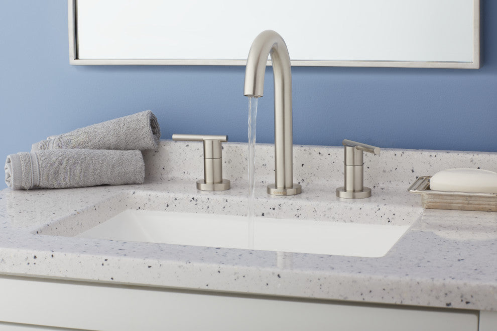 Parma Two Handle Widespread Lavatory Faucet Chrome, Brushed Nickel