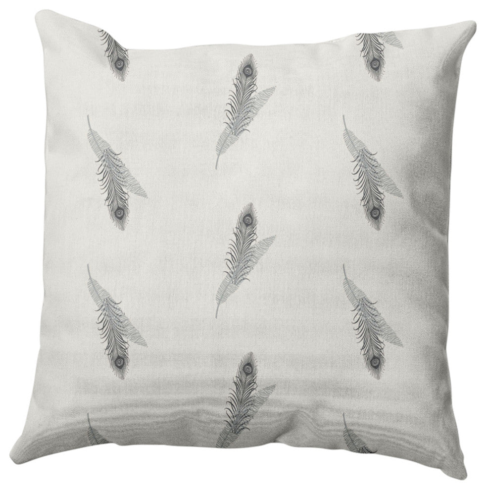 Feather Stripe Decorative Throw Pillow, Lunar Gray, 20"x20"