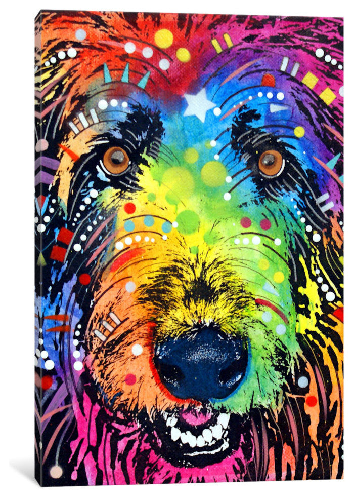 "IRISH WOLFHOUND" by Dean Russo, 26x18x1.5"