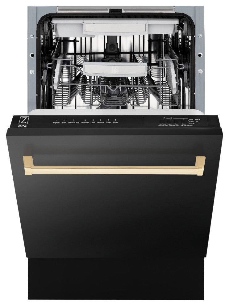 ZLINE 18" Tall Tub Dishwasher, Black Stainless Steel DWVZ-BS-18-G