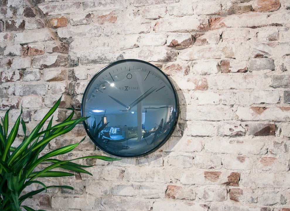 Glamour Metal Dome Wall Clock, Black