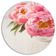 Peony Flowers In Vase Photography, Floral Disc Metal Artwork, 23"