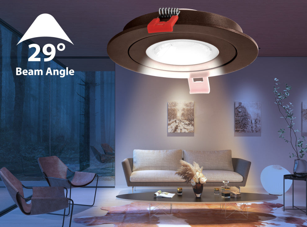 DGF 4" Selectable Canless Floating Gimbal LED Recessed Downlight, Oil-Rubbed