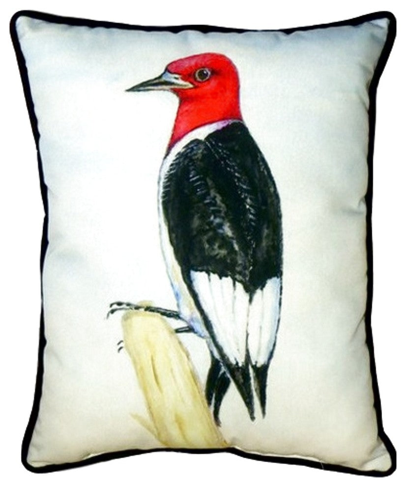 Redheaded Woodpecker Extra Large Zippered Pillow 20x24