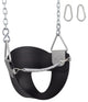 High-Back Half-Bucket Swing Seat With Chains and Hooks, Black