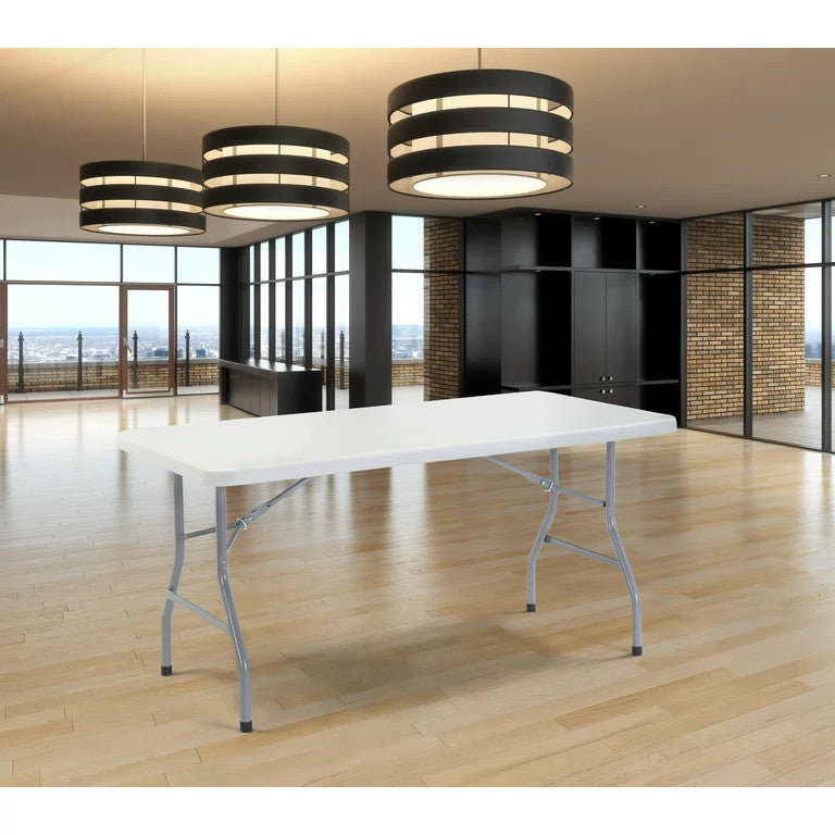 4 Pack Folding Table, Wishbone Shaped Legs With Large Lightly Spotted Grey Top