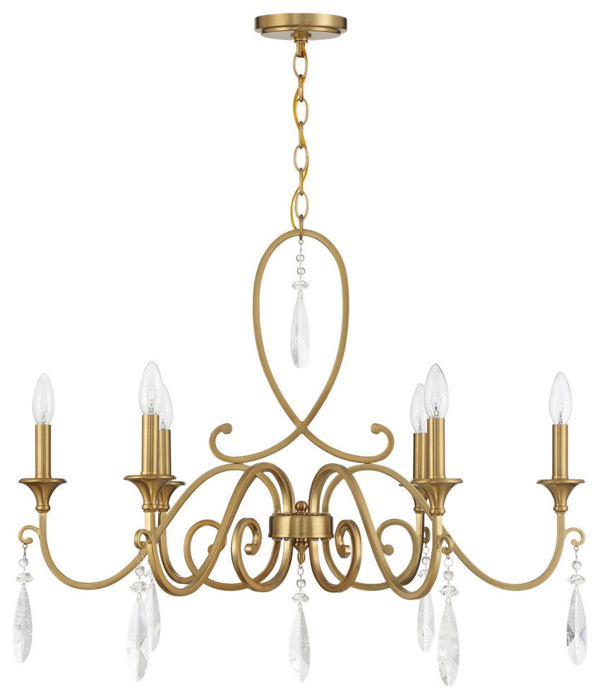 Fairchild 6-Light Chandelier, Warm Brass