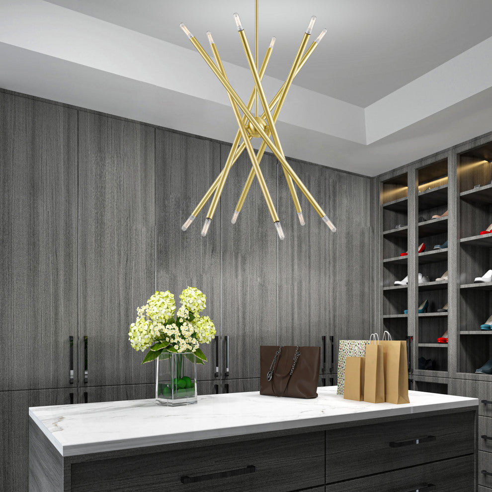 Livex Lighting Soho 12 Light Satin Brass Chandelier