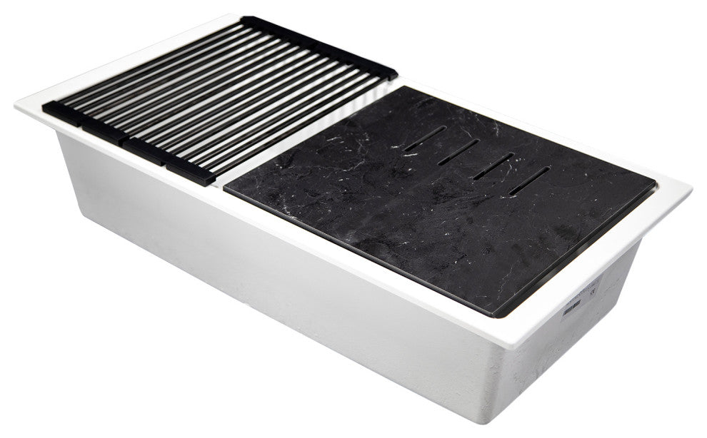 Nantucket Sinks Undermount Workstation Granite Composite, Matte White