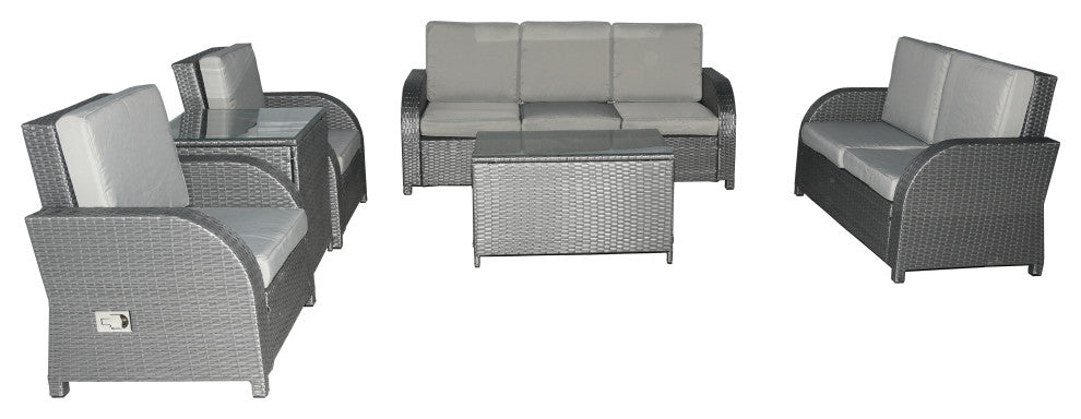 Rattan Patio Sofa Set With 2 Coffee table