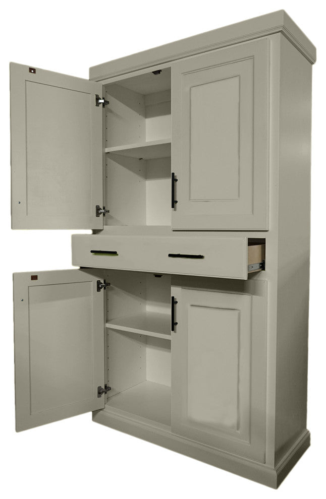 Savannah Solid Wood Kitchen Pantry, Soft White
