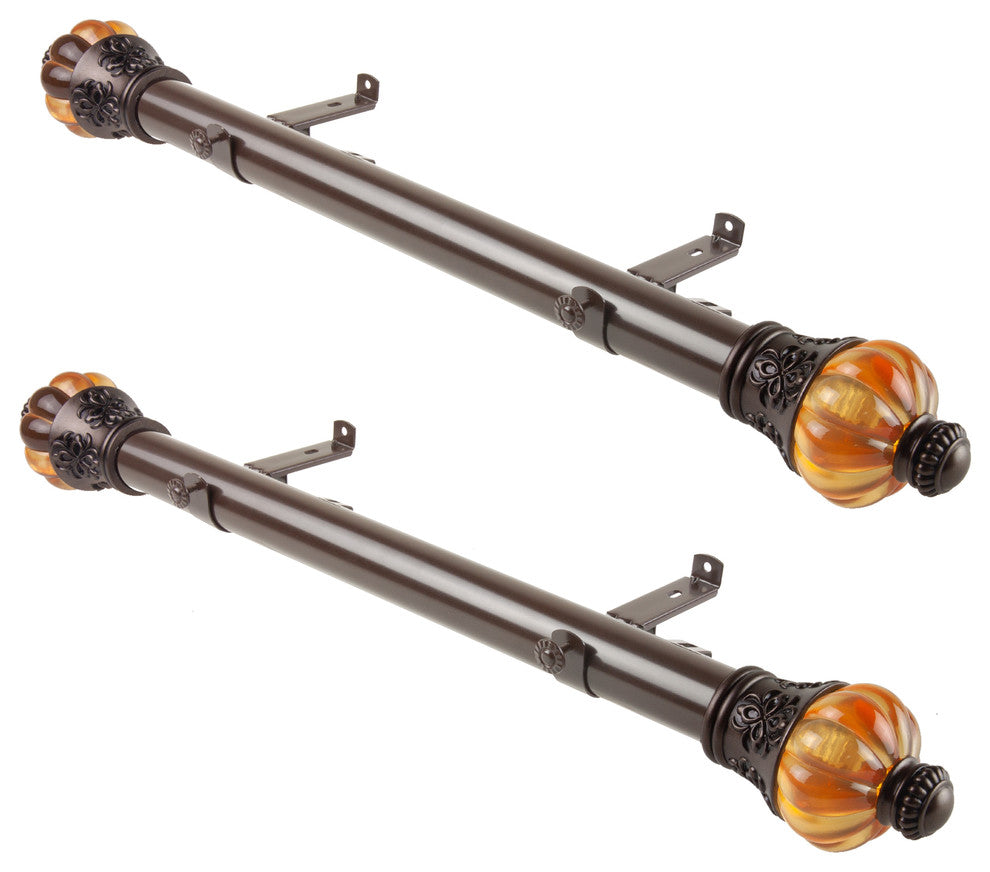 Harlow 1.5" Side Curtain Rod, Cocoa, 24"