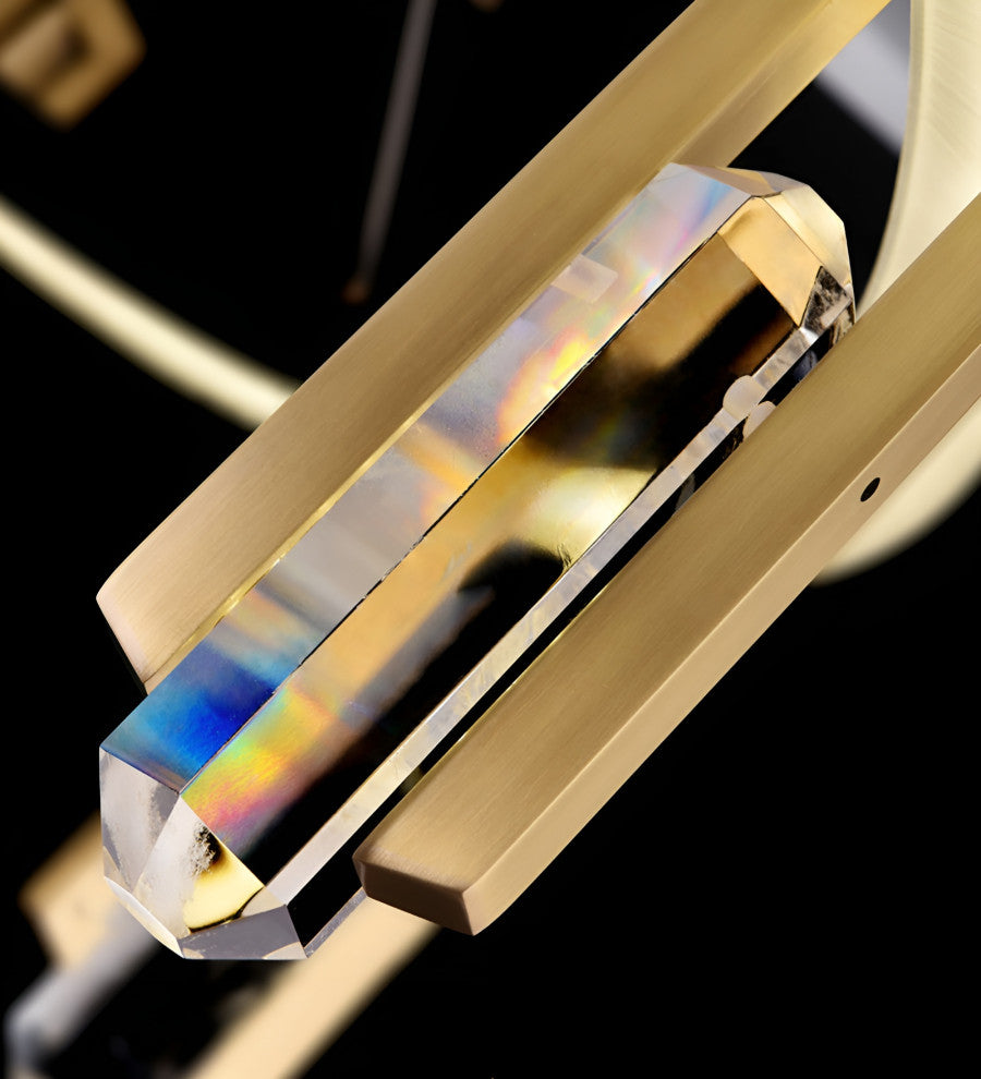 Finale Ligure | Postmodern Copper Crystal Pendant Lamp, 1 Light