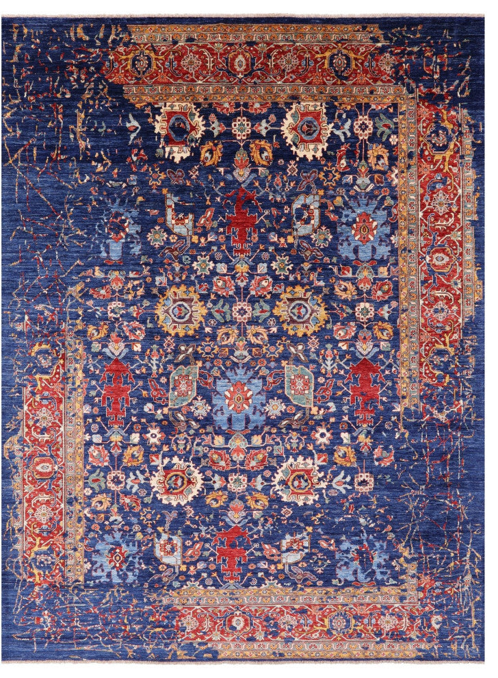 9' 1" X 11' 6" Modern Fine Serapi Hand Knotted Rug - Q12413