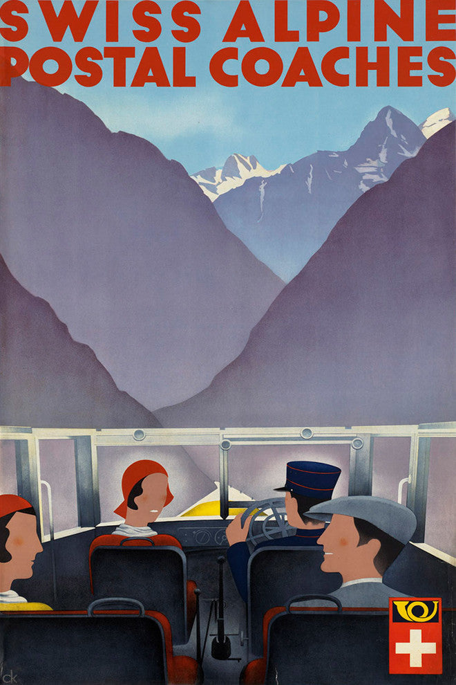 "Postal Coaches" Painting Print on Wrapped Canvas, 24"x36"