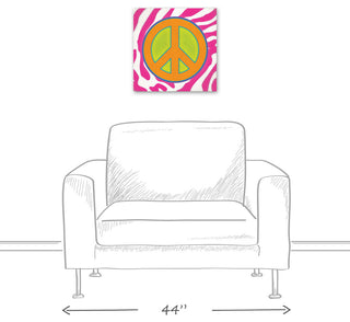 Bright Peace Sign 16x16 Canvas Wall Art