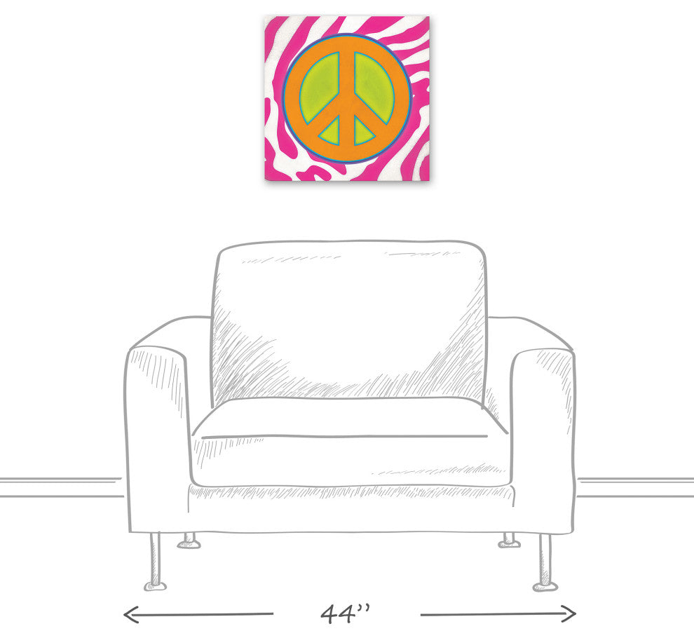 Bright Peace Sign 16x16 Canvas Wall Art