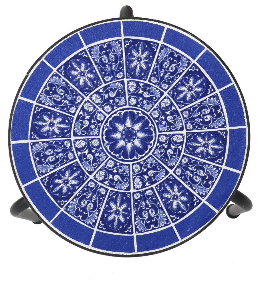 GDF Studio Soleil 10 Inch Outdoor Ceramic Top Plant Stand