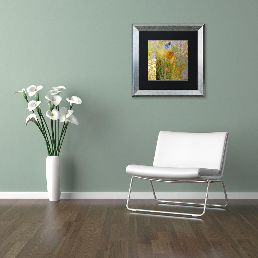 Color Bakery 'Emily I' Art, Silver Frame, Black Matte, 11"x11"