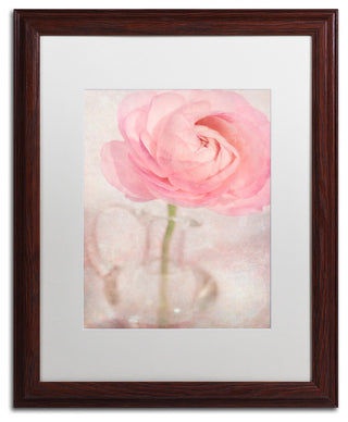 Cora Niele 'Single Rose Pink Flower' Matted Framed Art