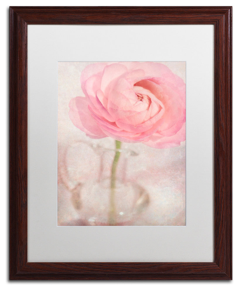 Cora Niele 'Single Rose Pink Flower' Matted Framed Art