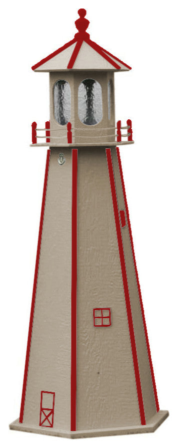 Standard Lighthouse, Stoltzfus Beige & Stauffer Red, 5 Foot, Standard Lighting