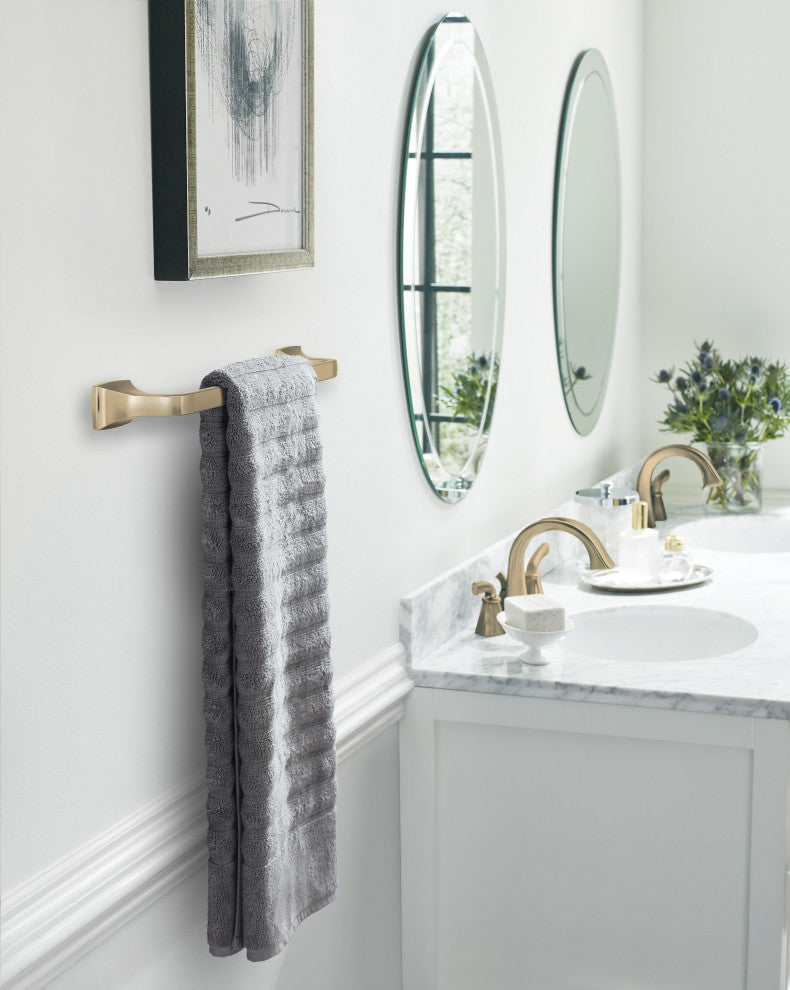 Amerock Highland Ridge Transitional Towel Bar, Golden Champagne, 18" Center-to-C