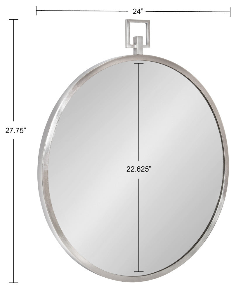 Tabb Round Framed Mirror, Silver 24x28